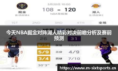 今天NBA掘金对阵湖人精彩对决前瞻分析及赛前预测